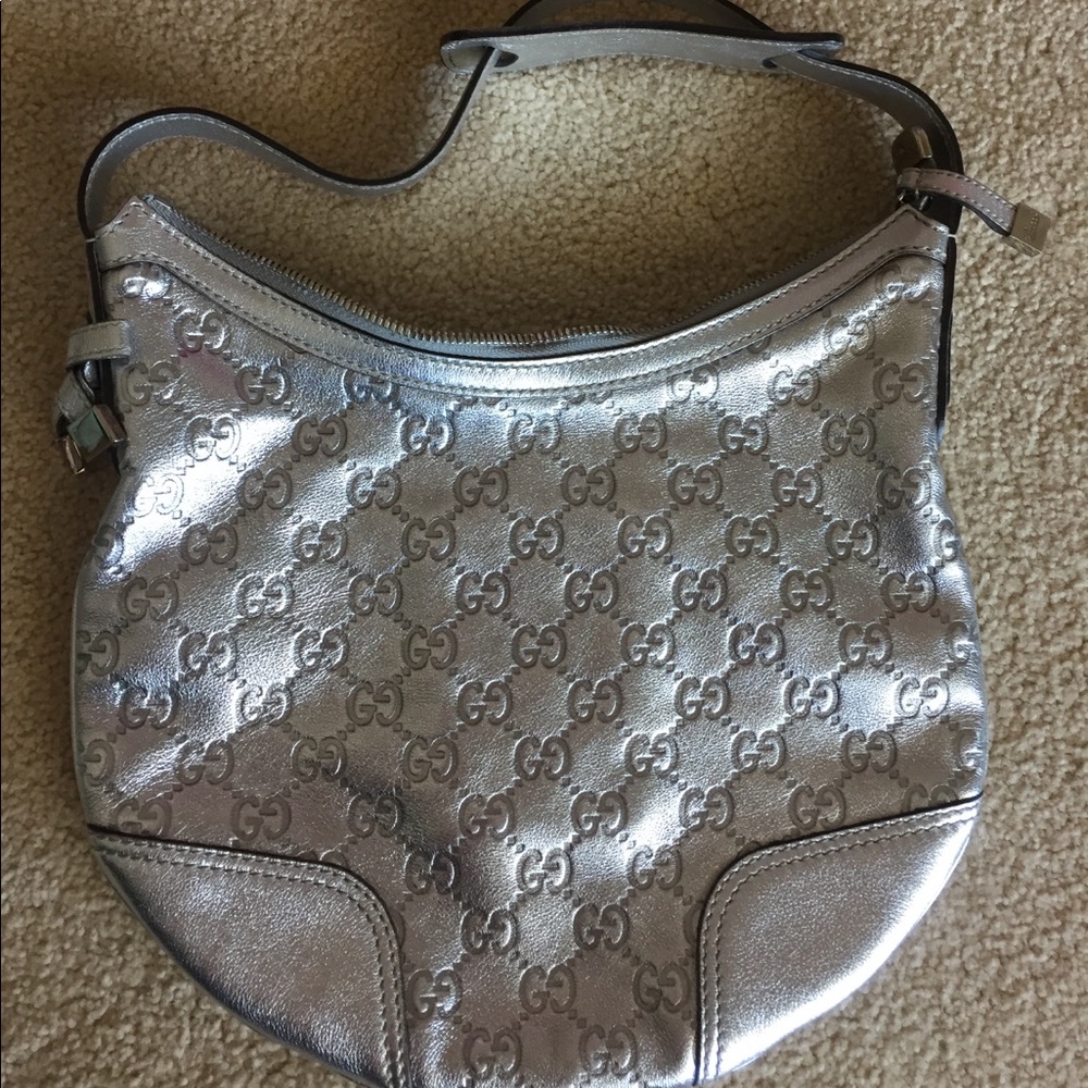 Silver Gucci bag